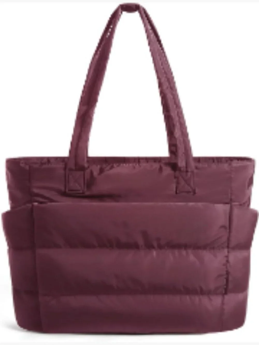 Lightweight Puffer Tote Bag, Quilted Work Tote, 15.6 Laptop